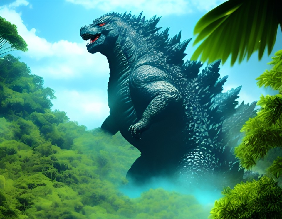 Godzilla Jala Godzilla over a jungle island by prehistoricpark96 on DeviantArt