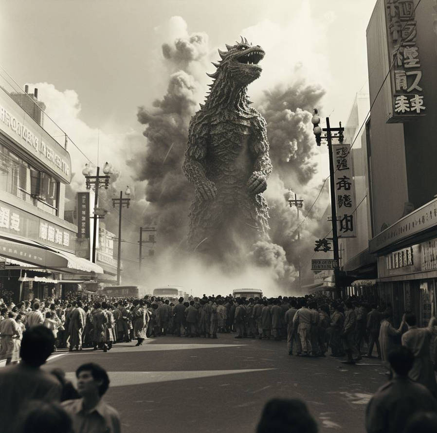 Godzilla Rampage Tokyo Godzilla Attacking Tokyo, 1950s photographs #1 by prehistoricpark96 on ...