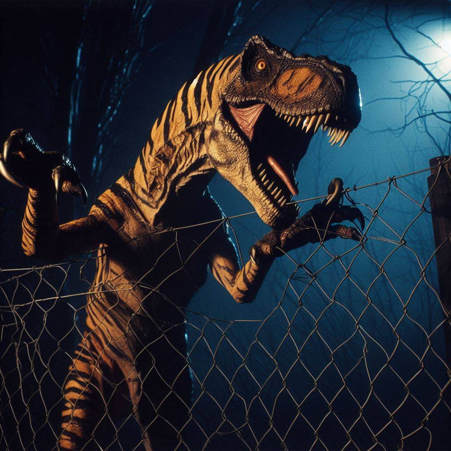 Jump Attack Raptor Raptor Attacking Fence (Jurassic Park Novel) by prehistoricpark96 on ...