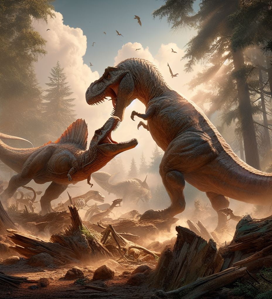 T. Rex vs Spinosaurus Battle by prehistoricpark96 on DeviantArt
