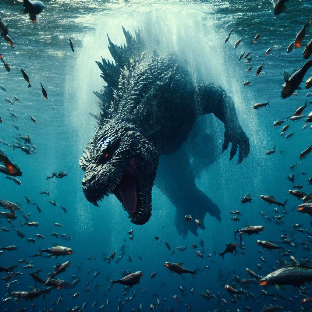 Godzilla Fish Machine Godzilla's Feeding Time by prehistoricpark96 on DeviantArt