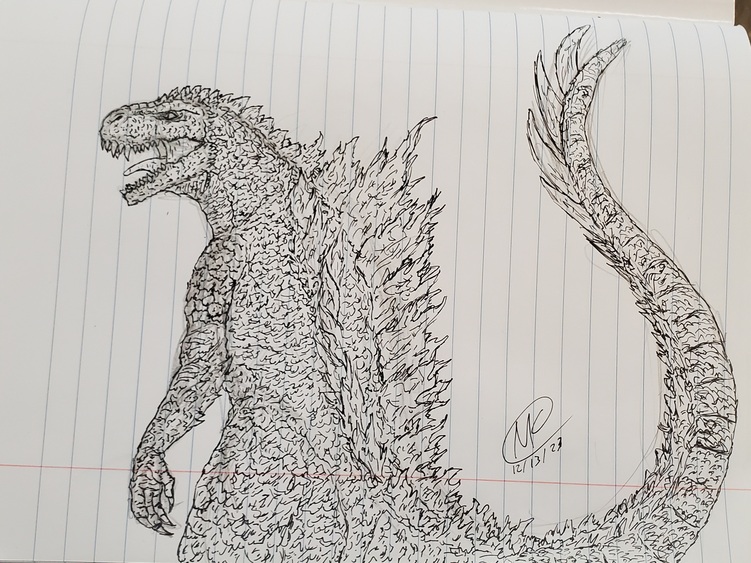 Godzilla Notebook Drawing #2 by prehistoricpark96 on DeviantArt