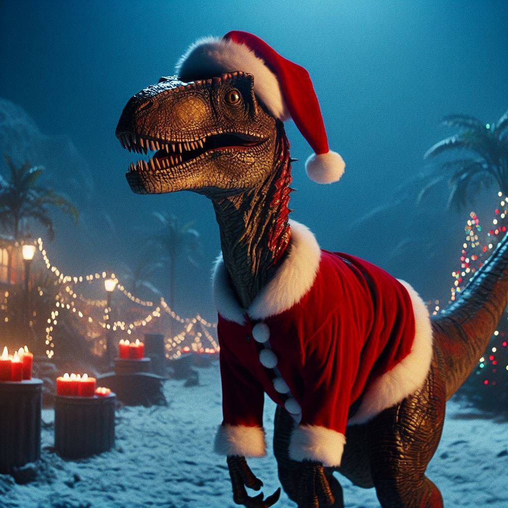 Velociraptor as Santa #2 by prehistoricpark96 on DeviantArt