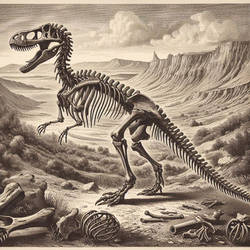 19th Century Dinosaur Skeleton Sketch 