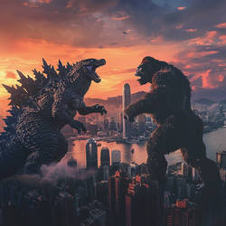 Godzilla vs Kong (Midjourney)