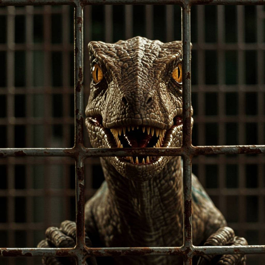 Caged Raptor by prehistoricpark96 on DeviantArt