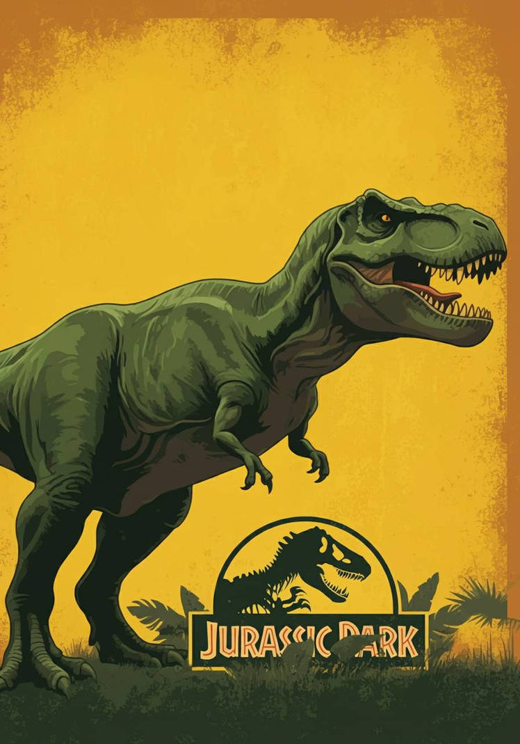 Rexy in the poster by prehistoricpark96 on DeviantArt