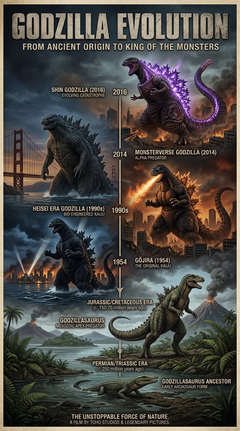 Godzilla Life Godzilla Evolution by prehistoricpark96 on DeviantArt