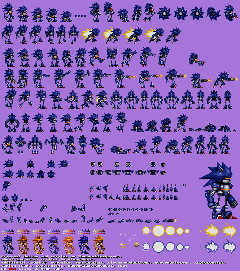 Pixel Art / Sonic The Hedgehog + SMBZ] Spined Metal ~Mecha Sonic Sprite~. :  r/sprites