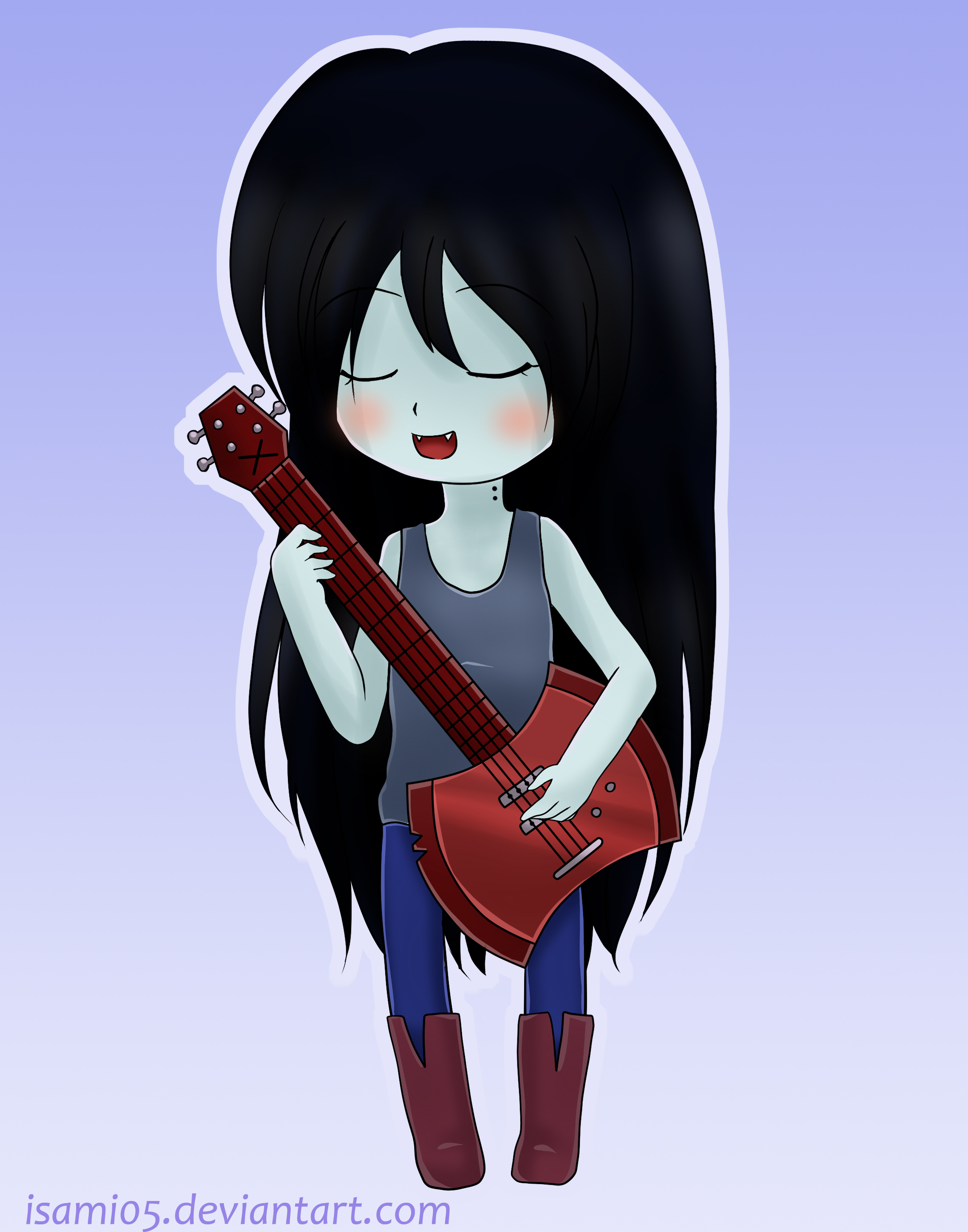 Marceline playing the guitar