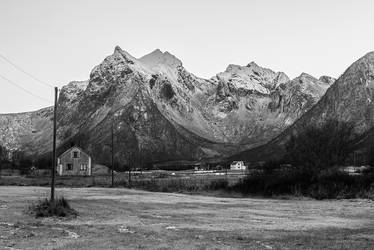 Sommarhusstrand in black and white