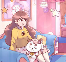 Bee And Puppycat chilling