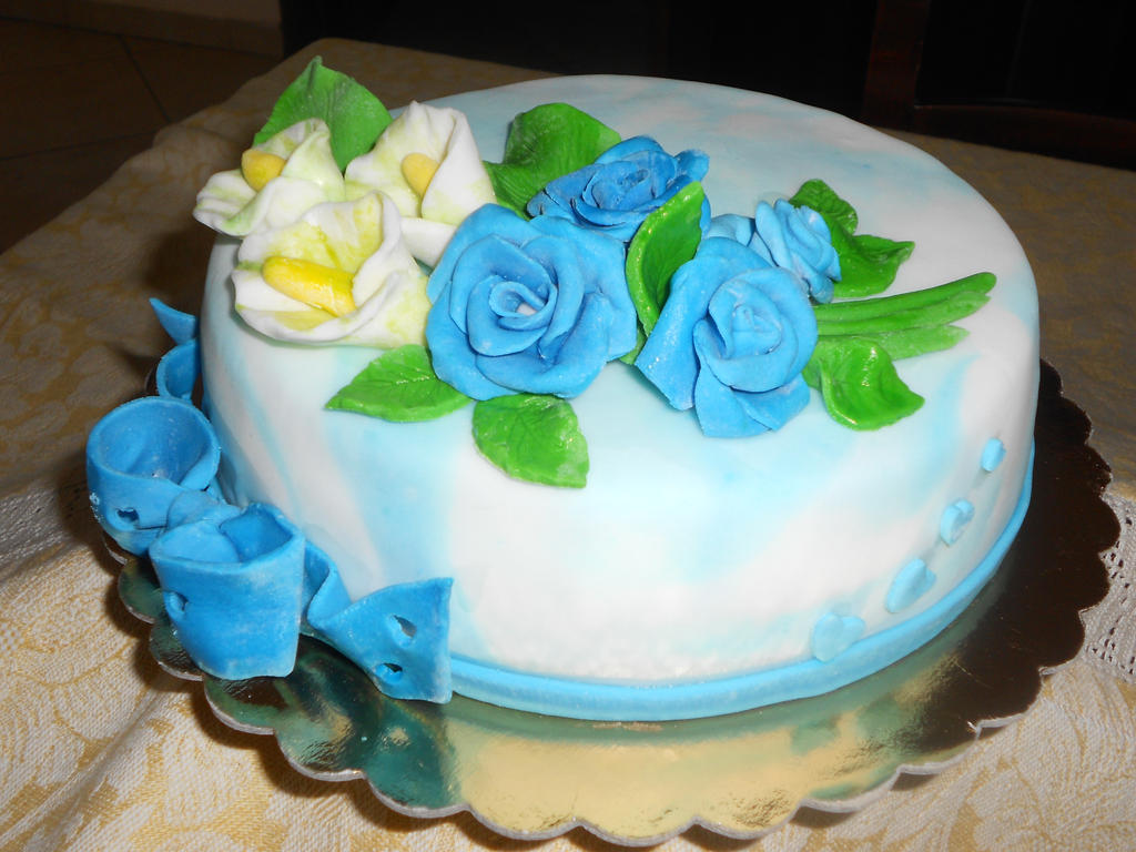 blue rose cake