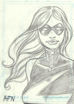 Ms Marvel Sketchcard by AFNartOfficial on DeviantArt