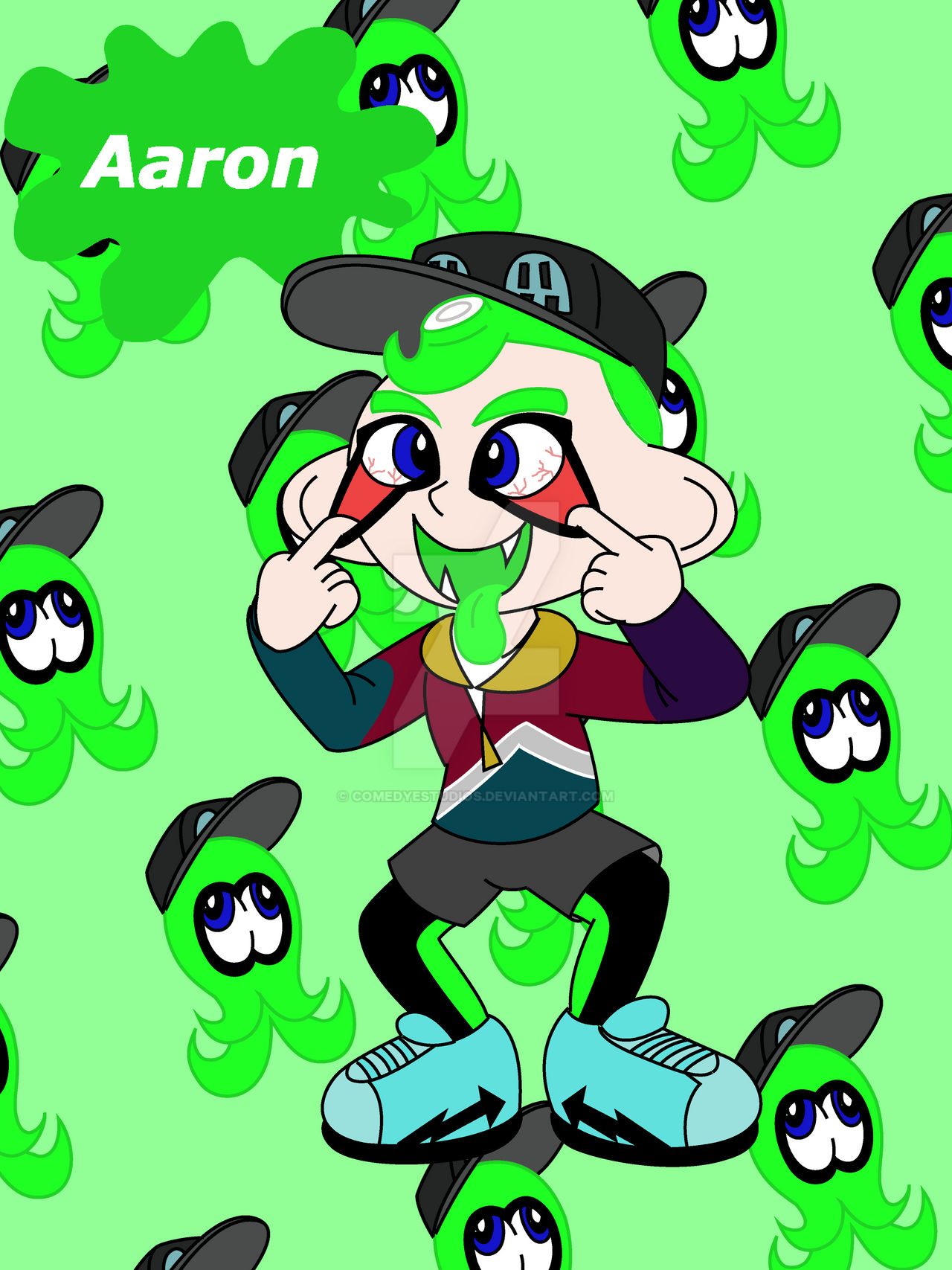 Aaron the octoling poster by comedyestudios on DeviantArt