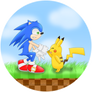 Sonic and Pikachu, buddies!