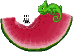 Watermelon Slice w/ lil Iguana by funfunisland77