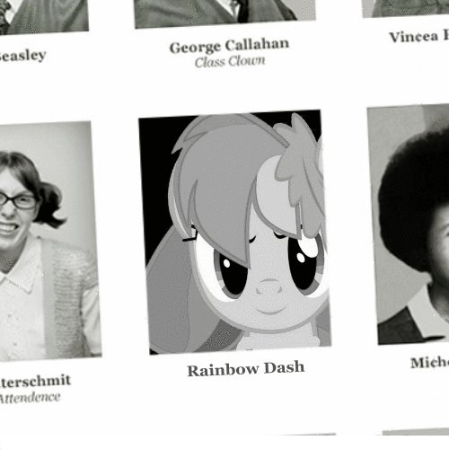 Rainbow Dash yearbook photo