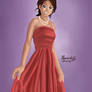 Elegant Lady in Red Dress