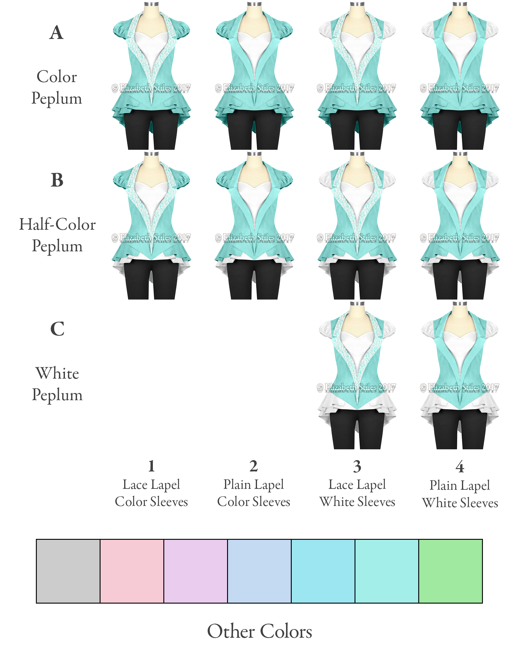 Pastel Solid Colors - Style Variation Chart