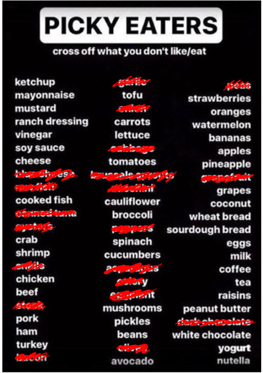 picky eater meme by fadeintogrey on DeviantArt