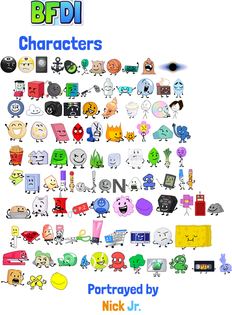 BFDI Characters Portrayed by Nick Jr. by Gabodp2810 on DeviantArt