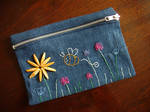 Floral Denim Pencil Case by weberquetzal