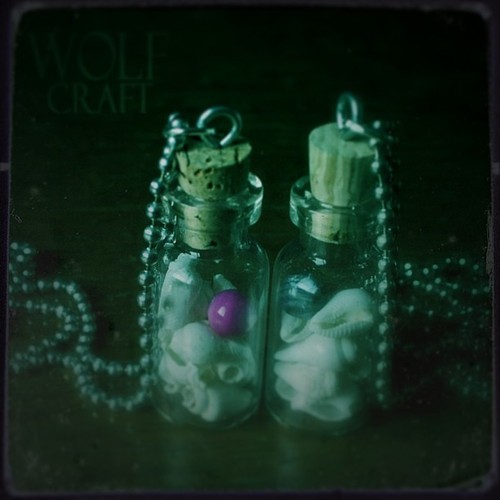 WOLF CRAFT Sea Shells and Stones Bottle Necklace