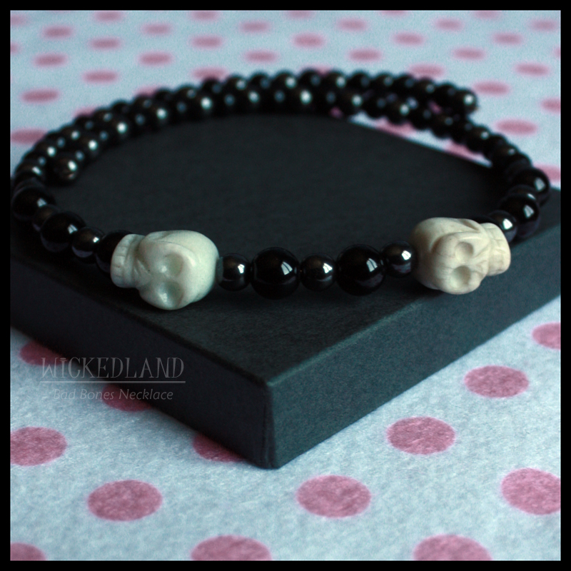 WICKEDLAND Bad Bones Beaded Choker Necklace by wickedland