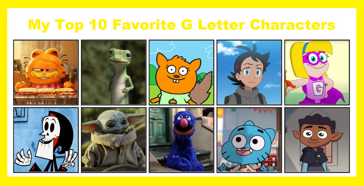 Character G Lettering My Top 10 Favorite Letter G Characters by Monkey91827364 on DeviantArt