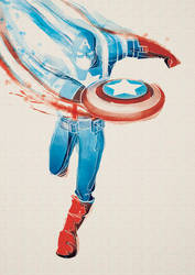 Digital Watercolor - Captain America