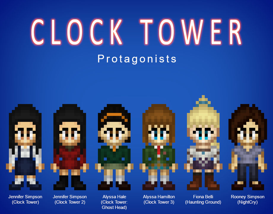Clock Characters Clock Tower protagonists by foxmaister on DeviantArt