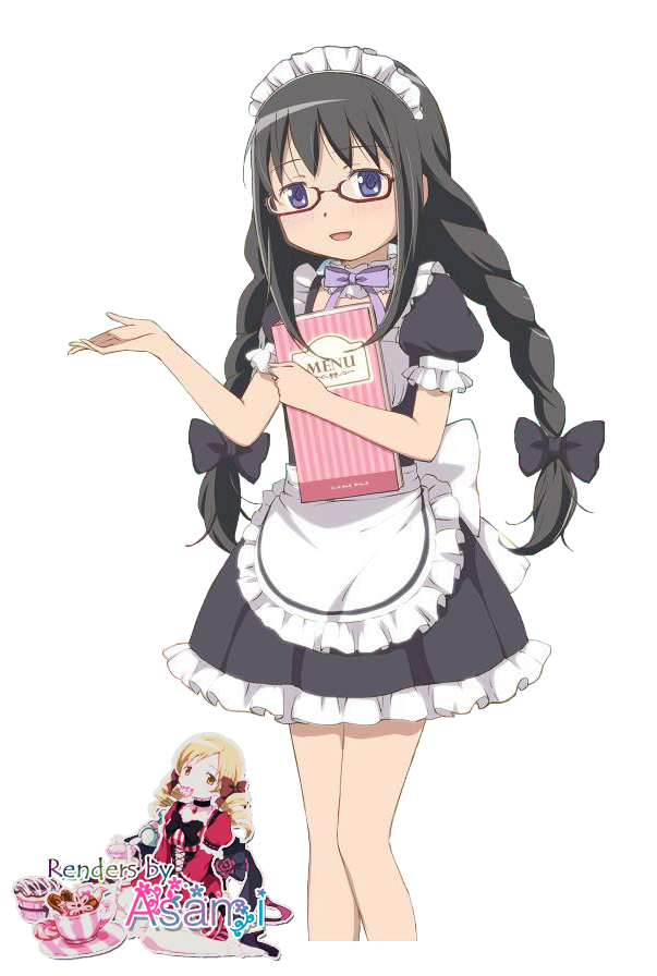 Madoka Magica Renders: Maid Dress Akemi Homura