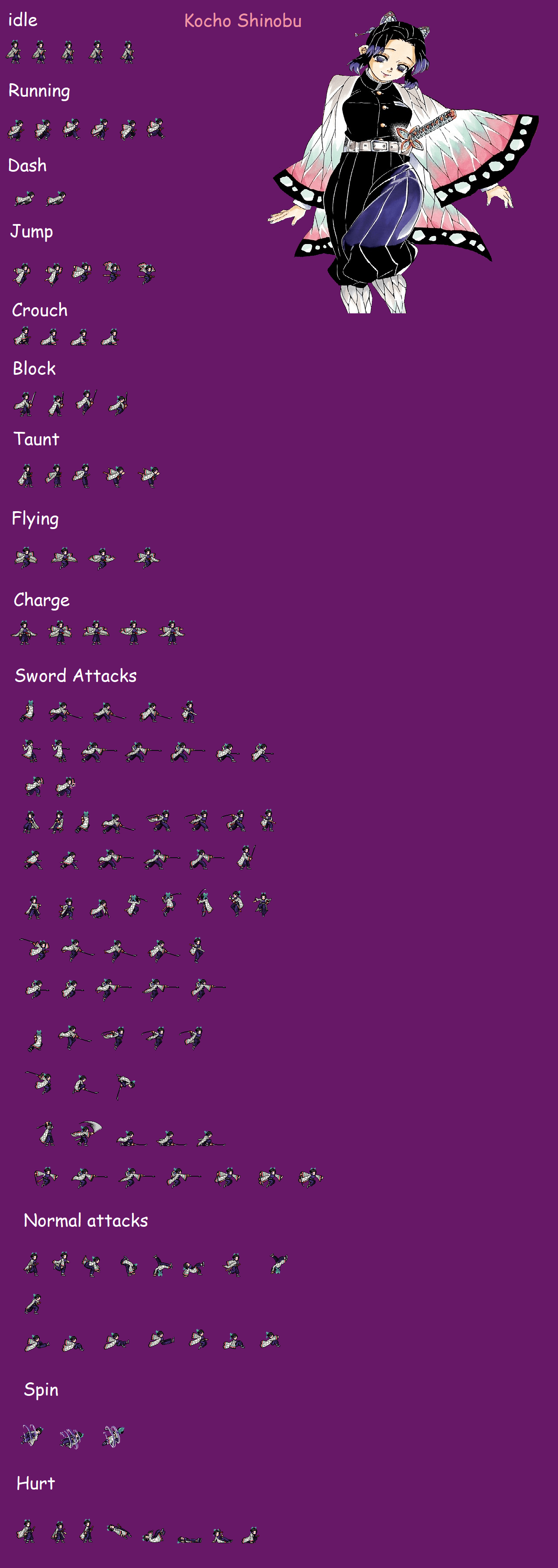Shinobu Kocho JUS Sprite Sheet Demon Slayer By XXSteveGamesXx On Shinobu Kocho JUS Sprite Sheet Demon Slayer By XXSteveGamesXx On