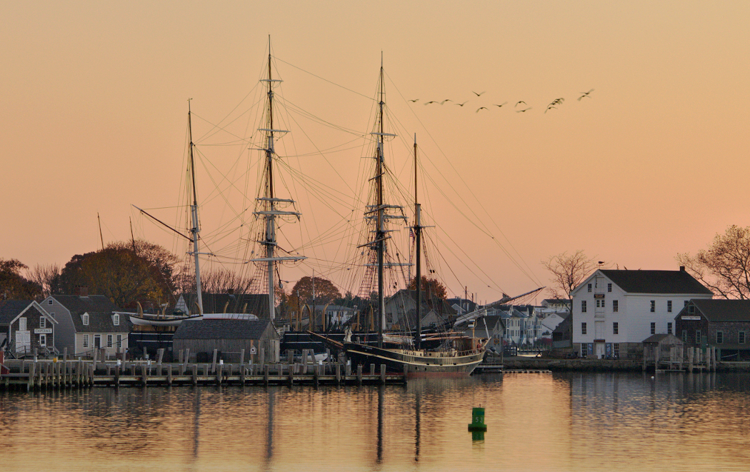 Ships in the westering light