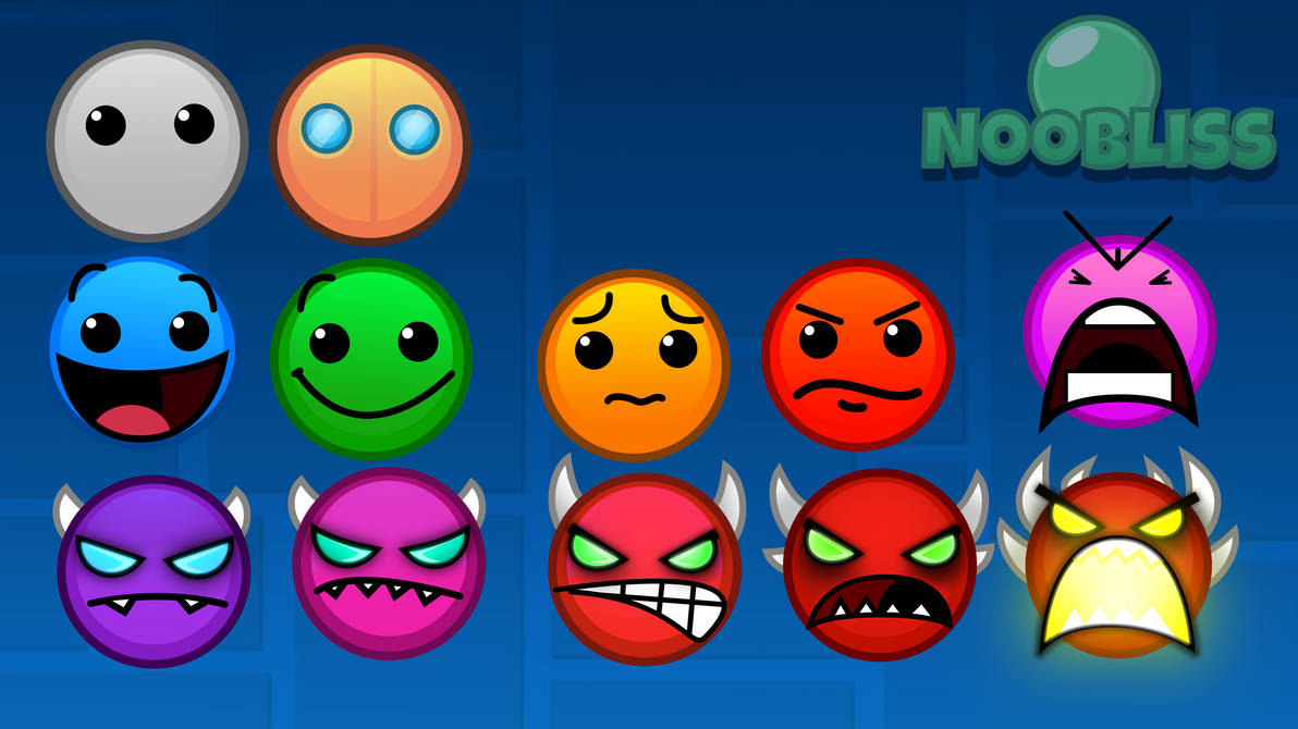GD difficulty faces remade by noobliss120 on DeviantArt