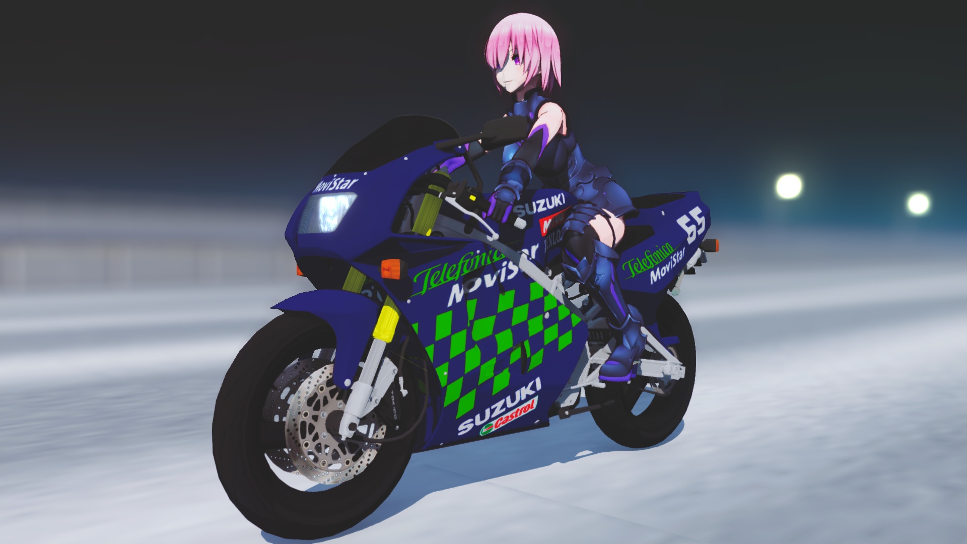 Mmd Motorcycle Riding MMD Mashu Riding Motorcycle (Telefonica Movistar) by Mist-To-Zero on ...