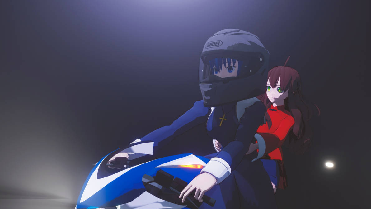 MMD Ciel Ride Bike With Miyako by Mist-To-Zero on DeviantArt