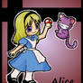 Chibi alice and Cheshire Cat