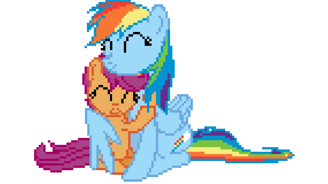 Rainbow Dash and Scootaloo Pixelized!