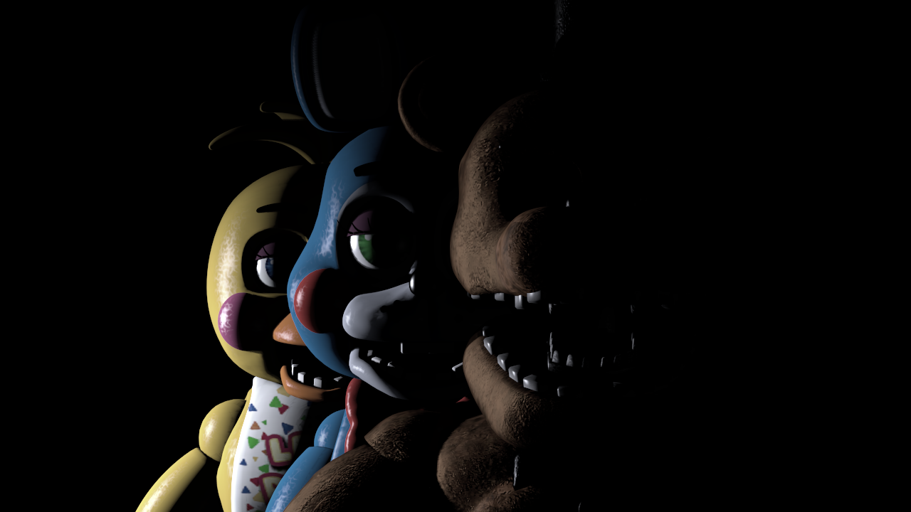 FNaF 2 title screen remake (Withered Freddy and Toy Freddy by