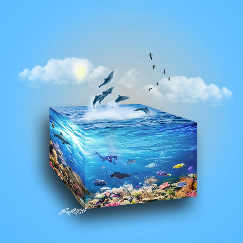 Ocean Wrapped Box Ocean in 3D Box by BamsWhien13 on DeviantArt