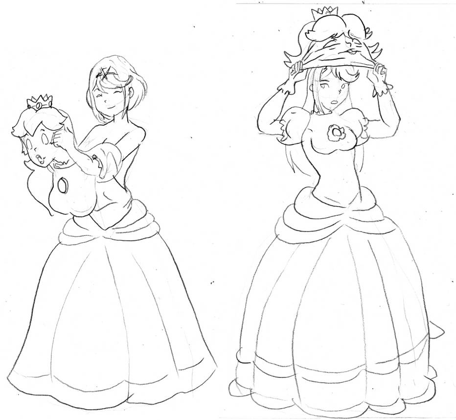 Pyrah Pyrah and Mythra as Peach and Daisy by Vytz on DeviantArt