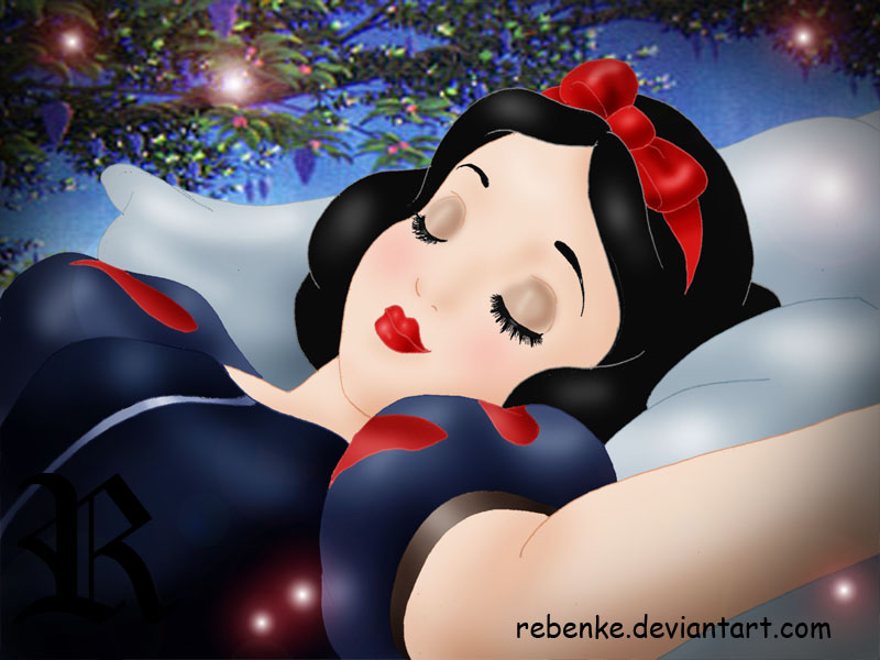 Snow White sleeping disney