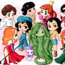 Chibi-Disney princesses and girls
