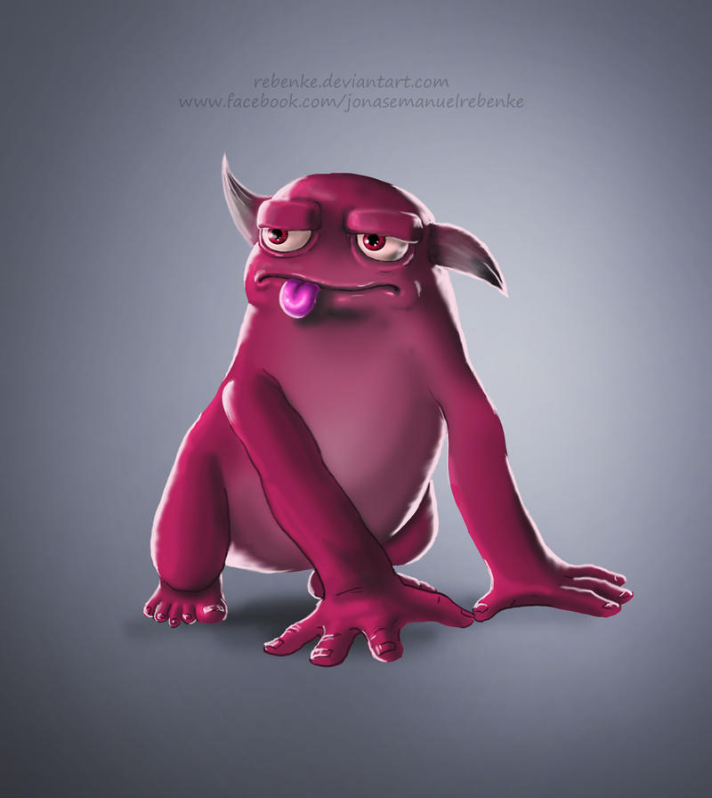 Pink Ink Moster Pink monster by rebenke on DeviantArt