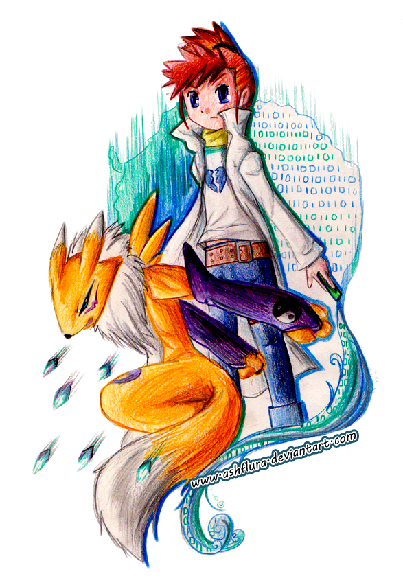 Ruki and Renamon by ashflura on DeviantArt