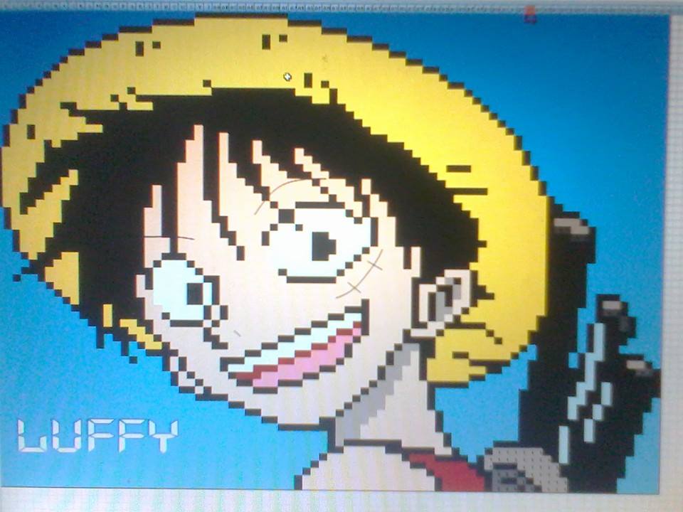 Luffy Pixel Art created using MS Excel 2007 by Lownleinhigh on DeviantArt