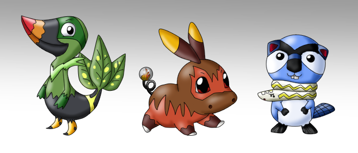 Speculative Fan Art of the Fifth Generation Starters 