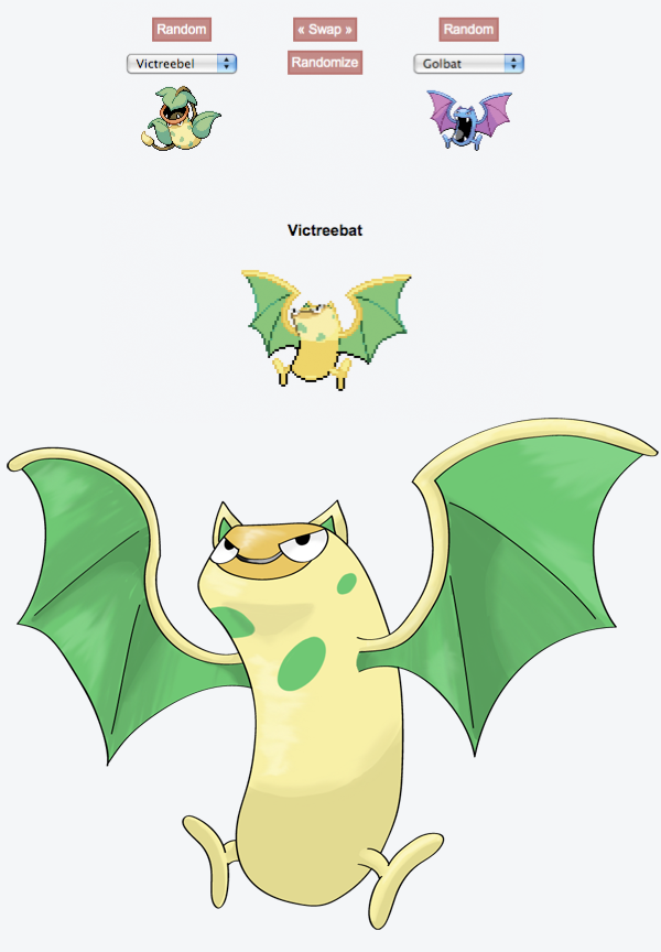 random Pokemon fusion Victreebat Xyrten on